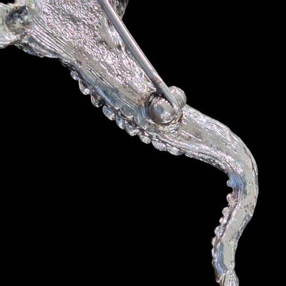 Crystal Gator Croc Brooch Lizard Salamander Gecko Chameleon Alligator Lapel Pin - Picture 5 of 15